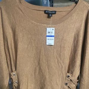 INC Sweater w/studded side lace-up